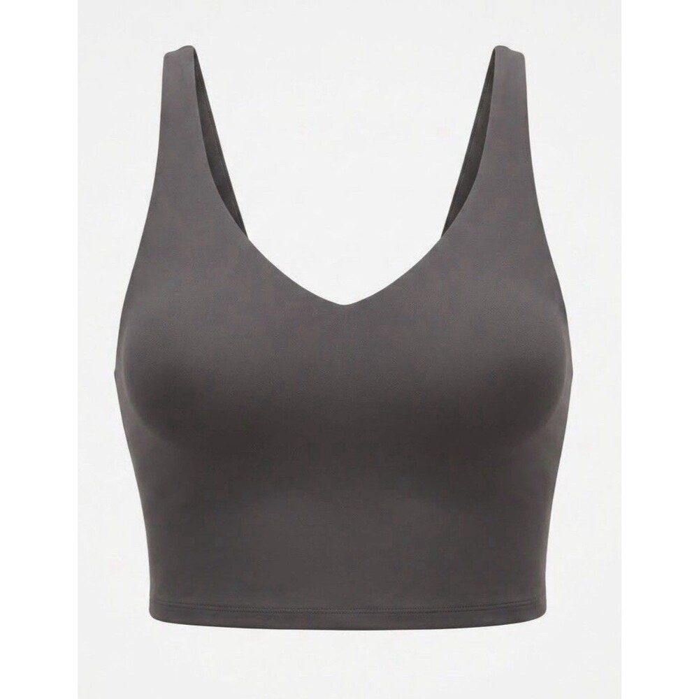 OFFLINE by Aerie Womens Small Padded Sports Bra Crop Top Gray Pilates Gym